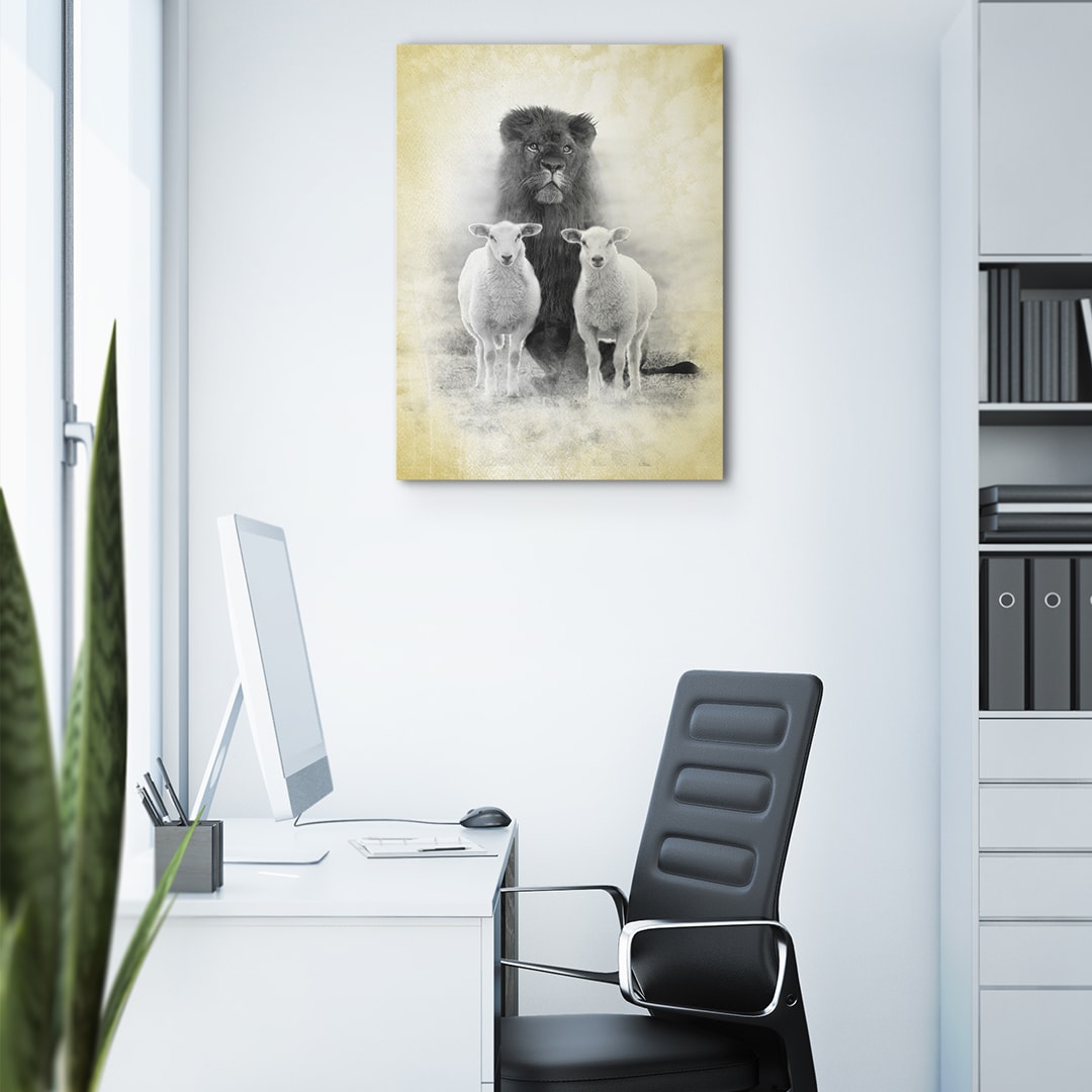 LION AMONGST SHEEPS Canvas Art Everyday Motivation